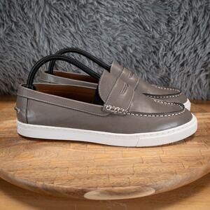 Mens 7 Womens 8.5 - Vince Camuto Shoes Graldo Penny Loafers Grey Leather Casual